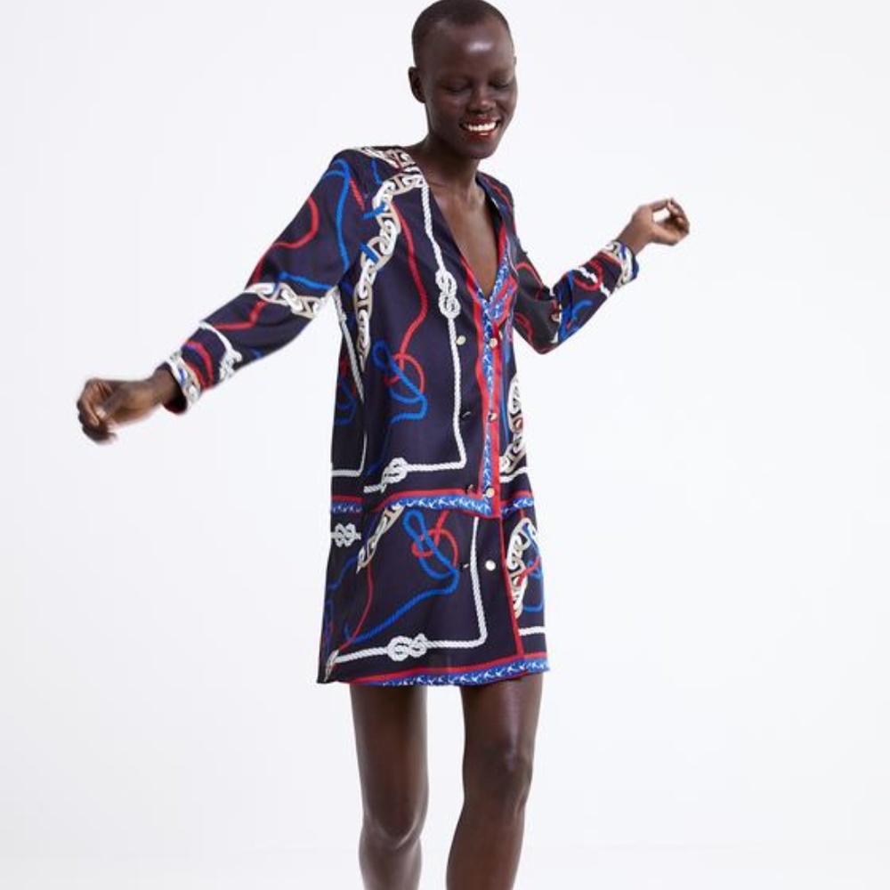 NWT Zara KNOT PRINT DRESS